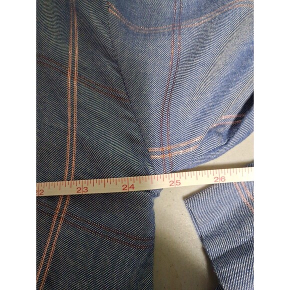 Democracy Women's Blue Plaid Tie Front Blouse Size 2X New With Tags - Picture 15 of 16